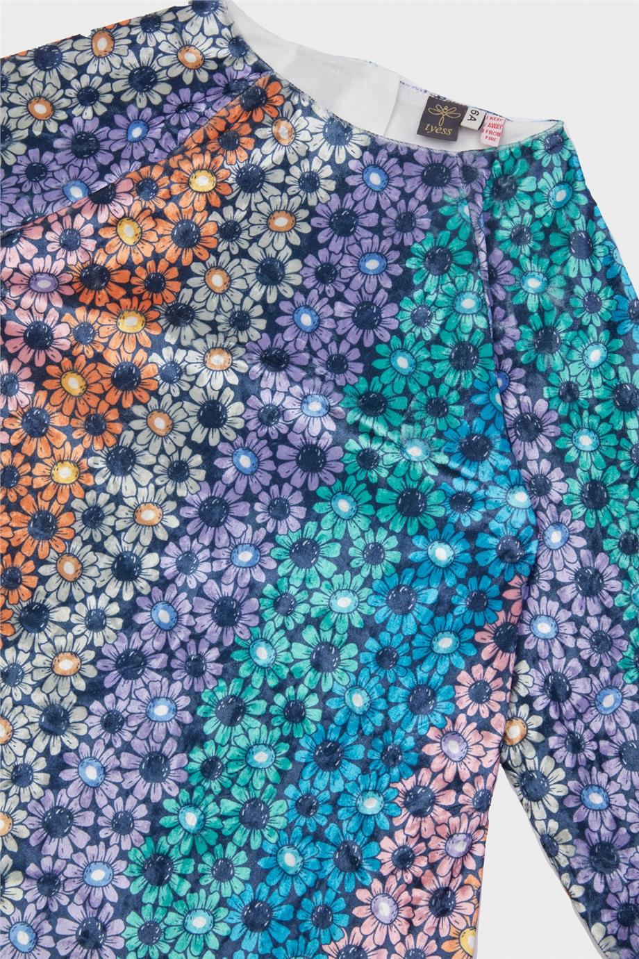 Tyess Kız Çocuk Desenli Elbise