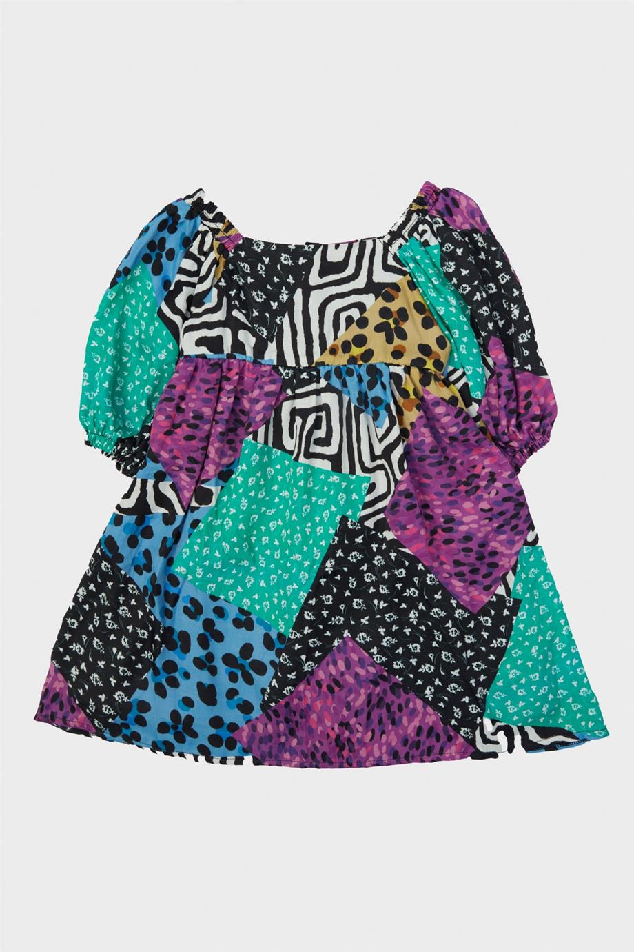 Tyess Kız Çocuk Desenli Elbise