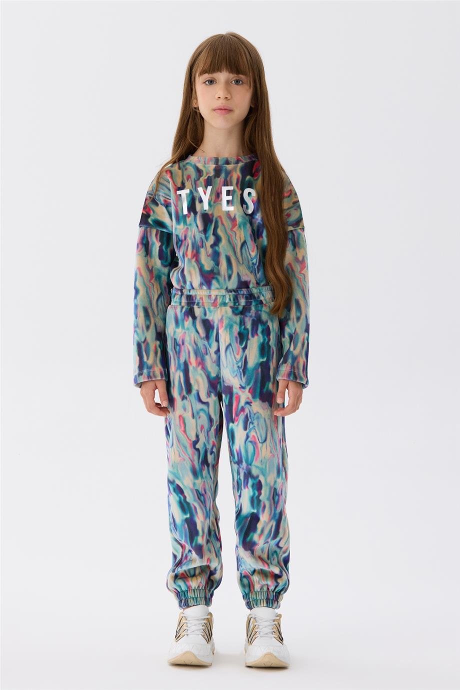 Tyess Kız Çocuk Desenli Eşofman Altı