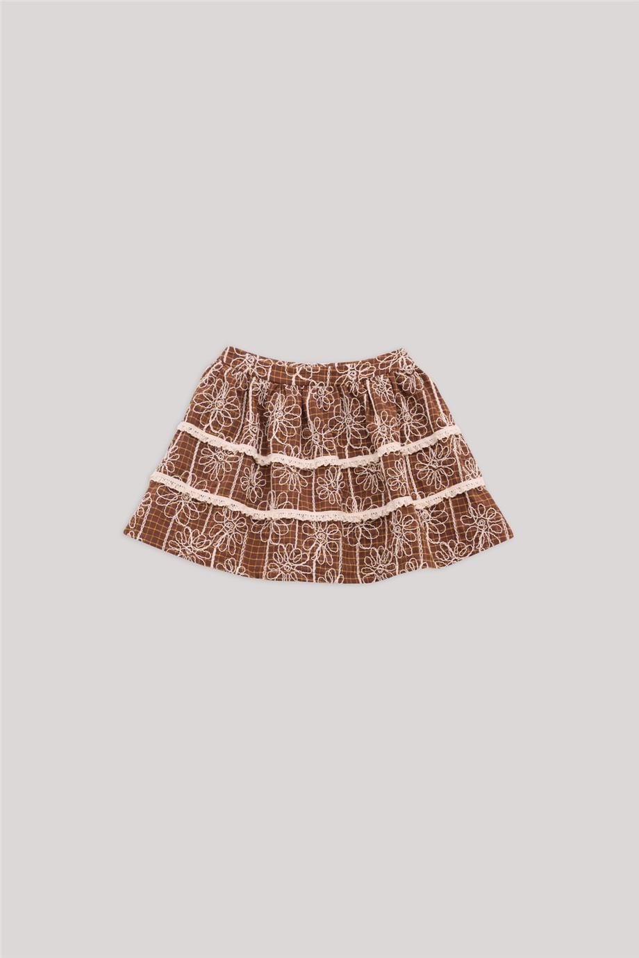 Tyess Kız Çocuk Desenli Etek