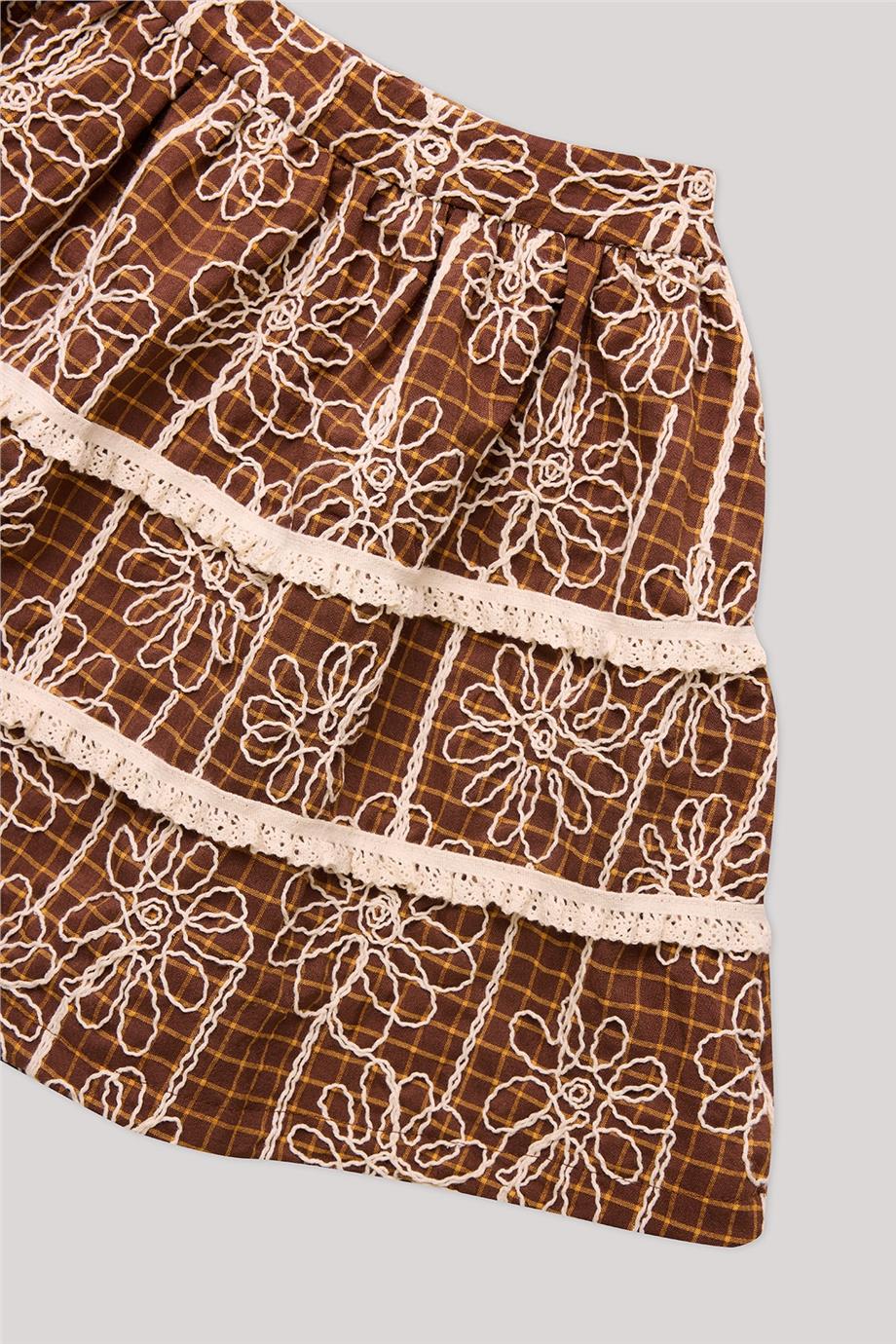 Tyess Kız Çocuk Desenli Etek