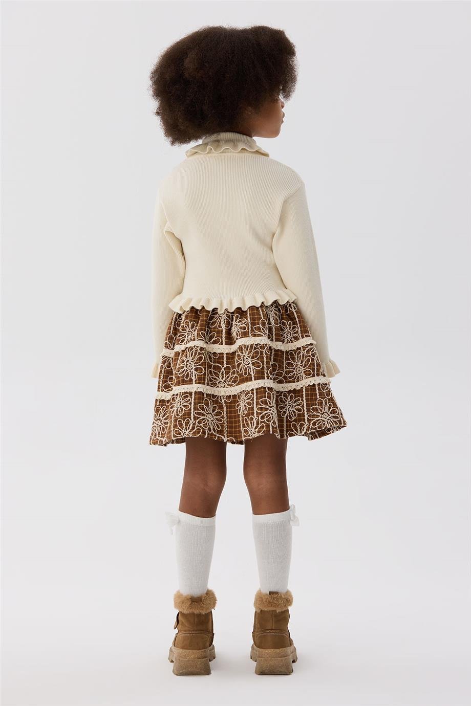 Tyess Kız Çocuk Desenli Etek