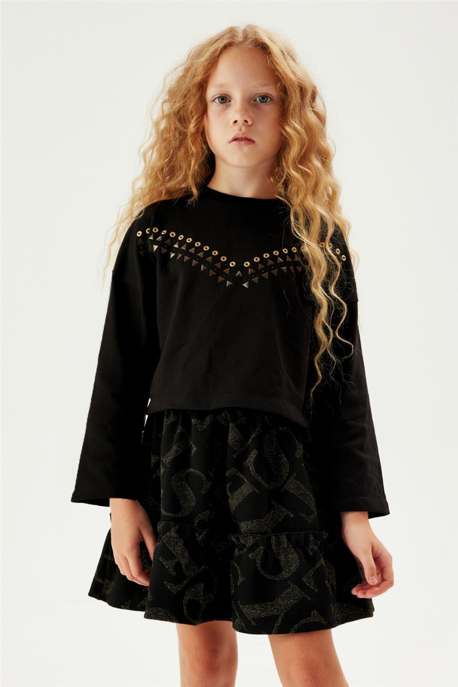 Tyess Kız Çocuk Desenli Etek