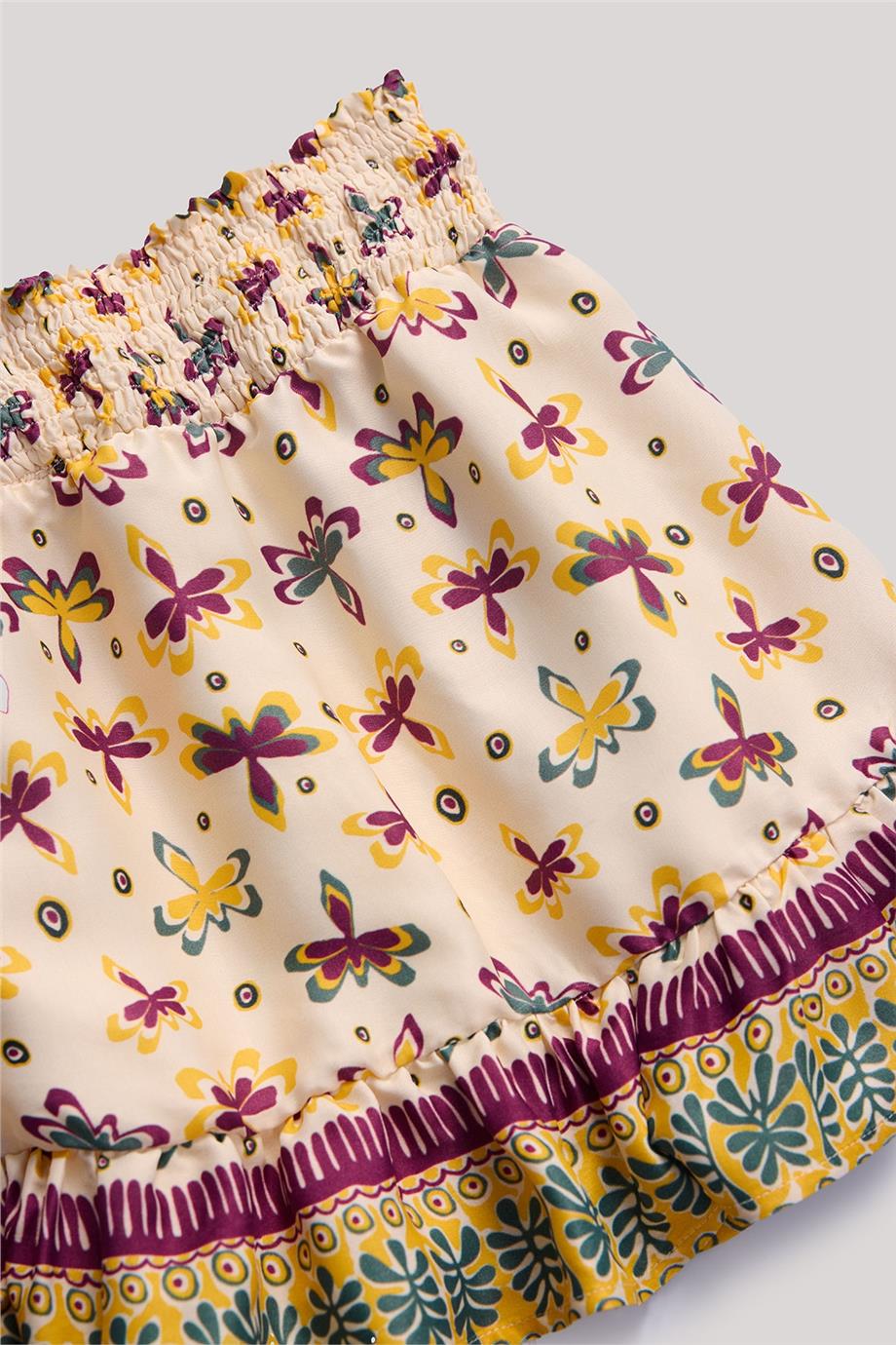 Tyess Kız Çocuk Desenli Etek