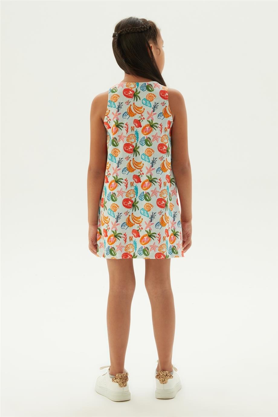 Tyess Kız Çocuk Desenli Pijama Elbise