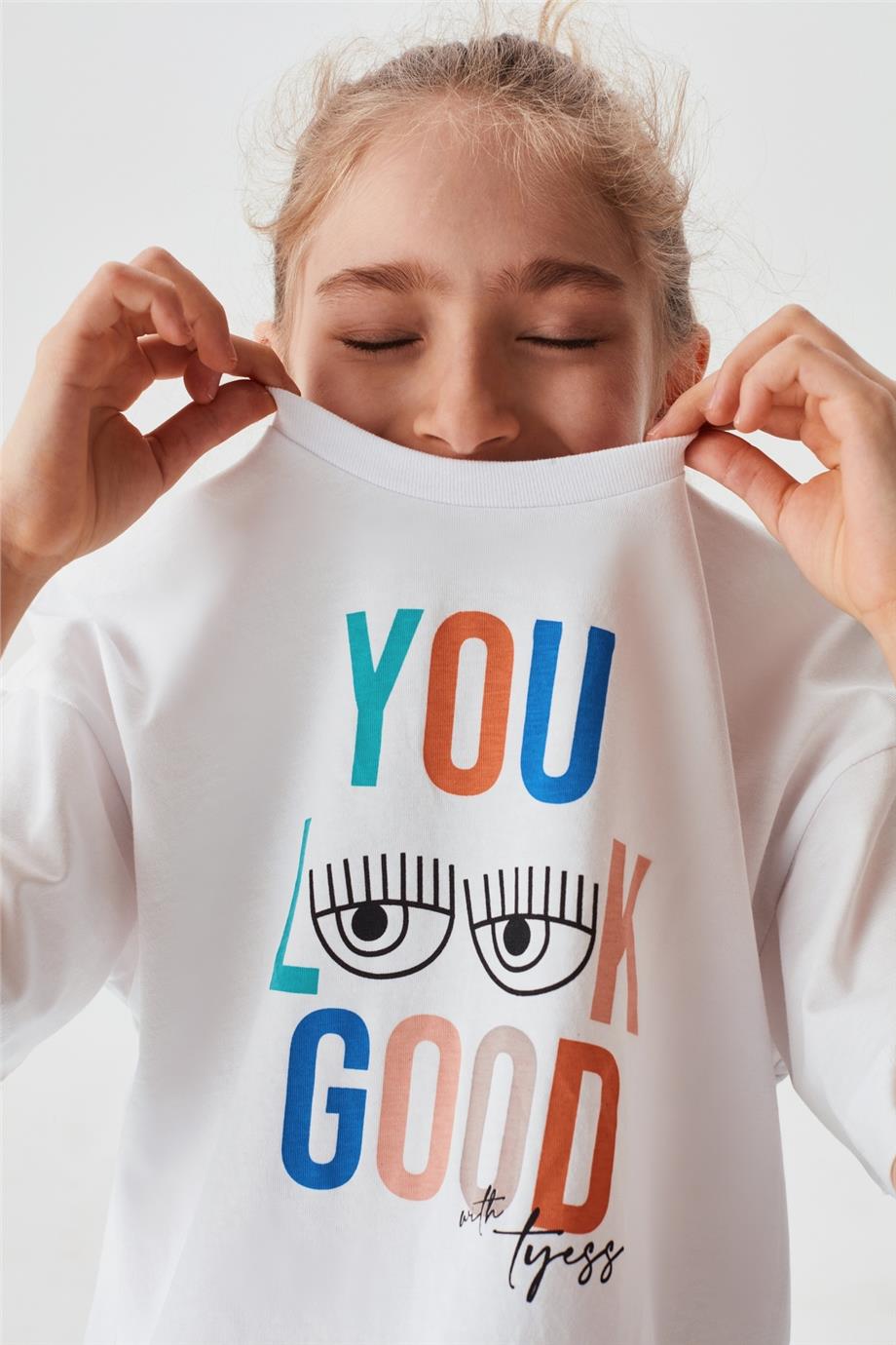 Tyess Kız Çocuk Desenli Pijama Takım