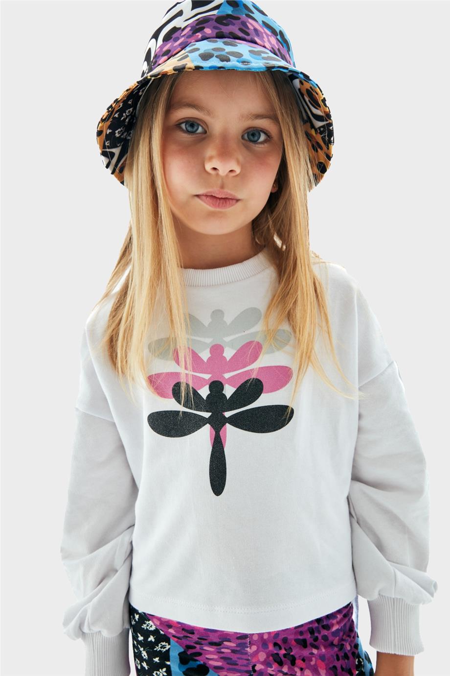 Tyess Kız Çocuk Desenli Şapka