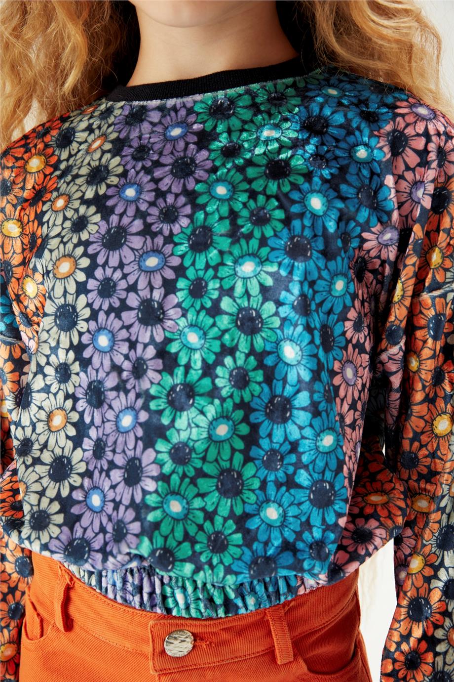 Tyess Kız Çocuk Desenli Sweatshirt