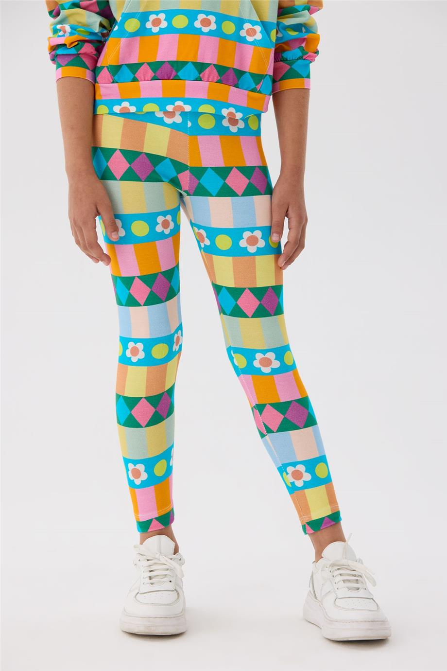 Tyess Kız Çocuk Desenli Tayt