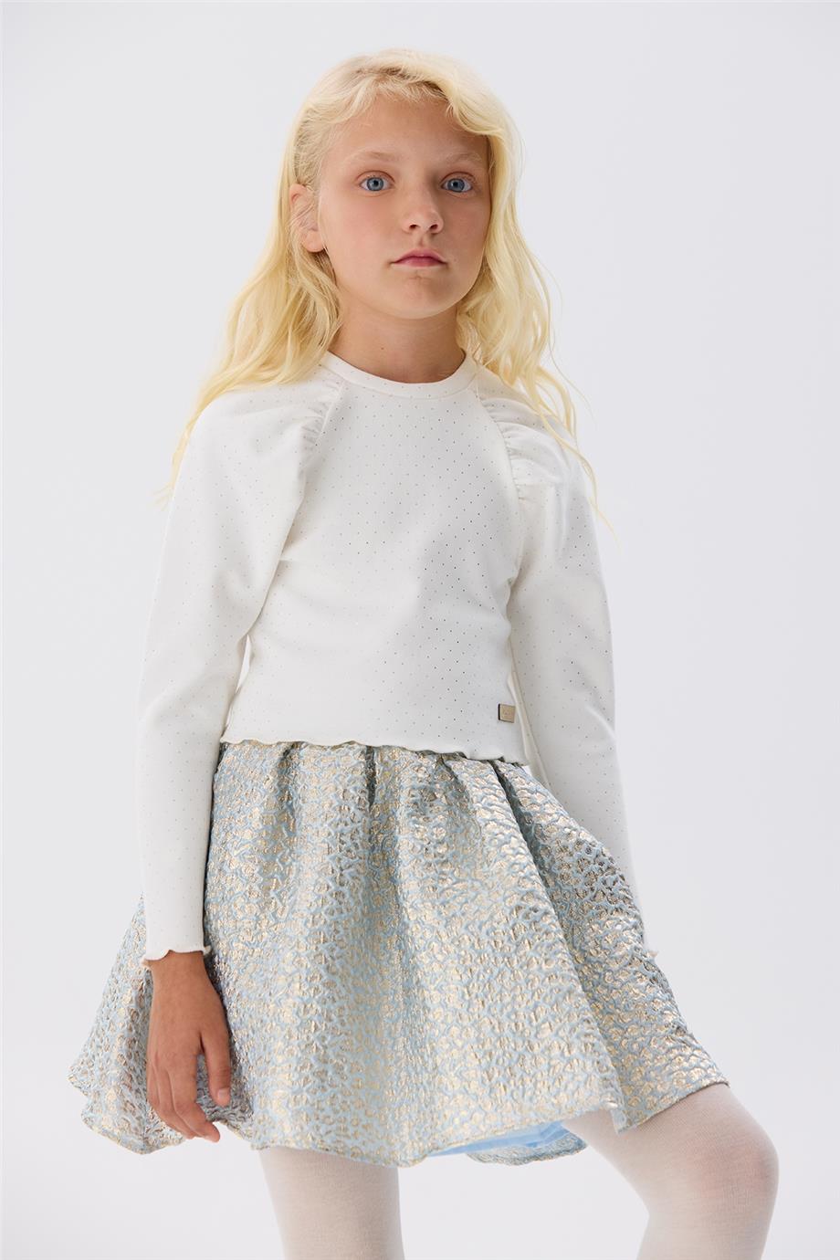 Tyess Kız Çocuk Ekru Bluz