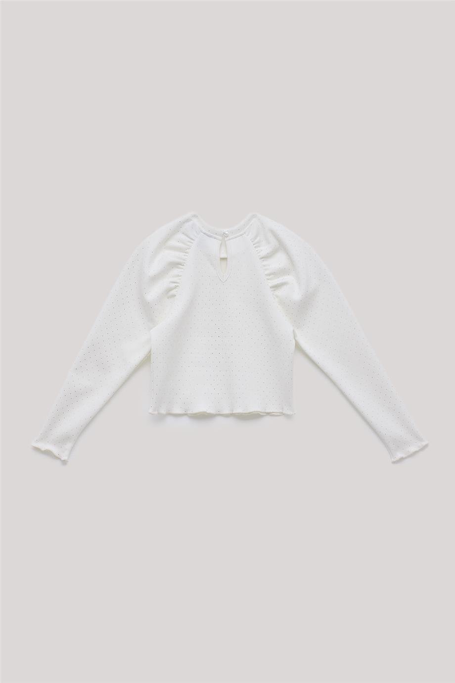 Tyess Kız Çocuk Ekru Bluz