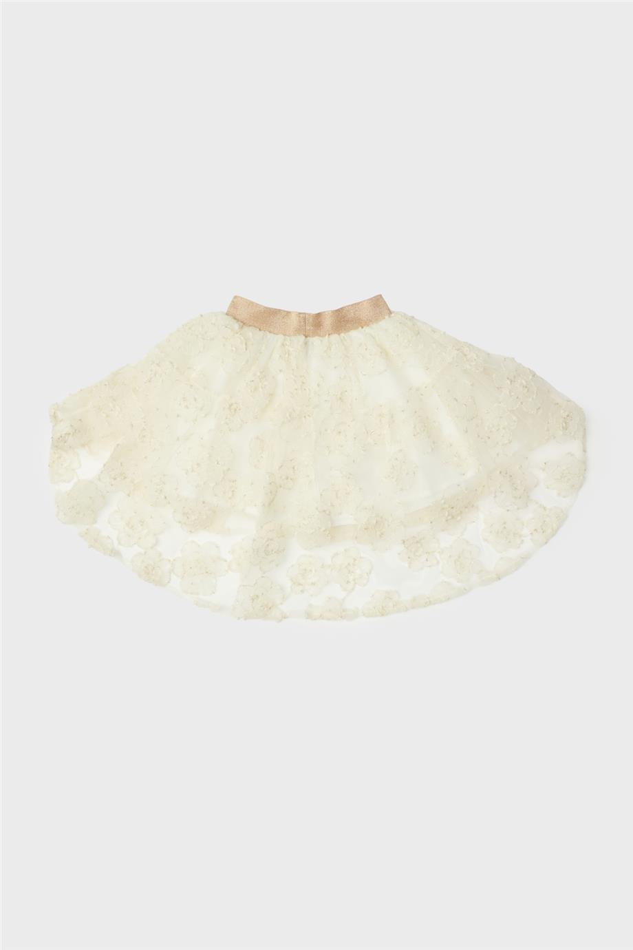 Tyess Kız Çocuk Ekru Etek