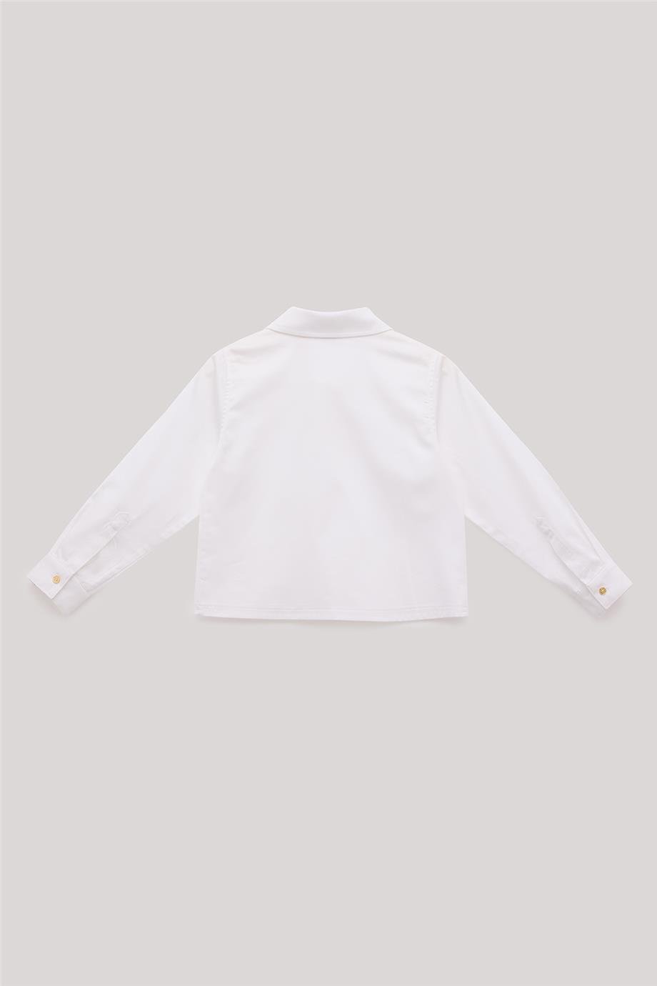 Tyess Kız Çocuk Ekru Gömlek