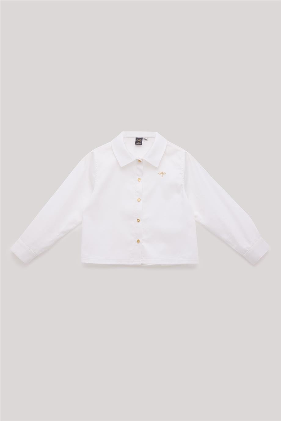 Tyess Kız Çocuk Ekru Gömlek