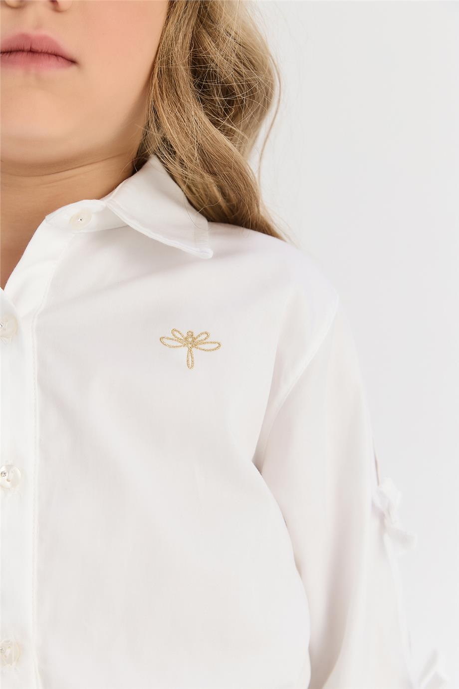 Tyess Kız Çocuk Ekru GömlekTyess Kız Çocuk Ekru Gömlek