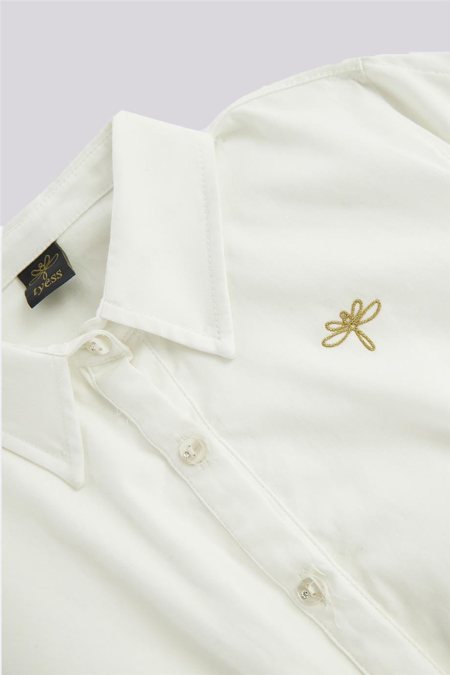 Tyess Kız Çocuk Ekru GömlekTyess Kız Çocuk Ekru Gömlek