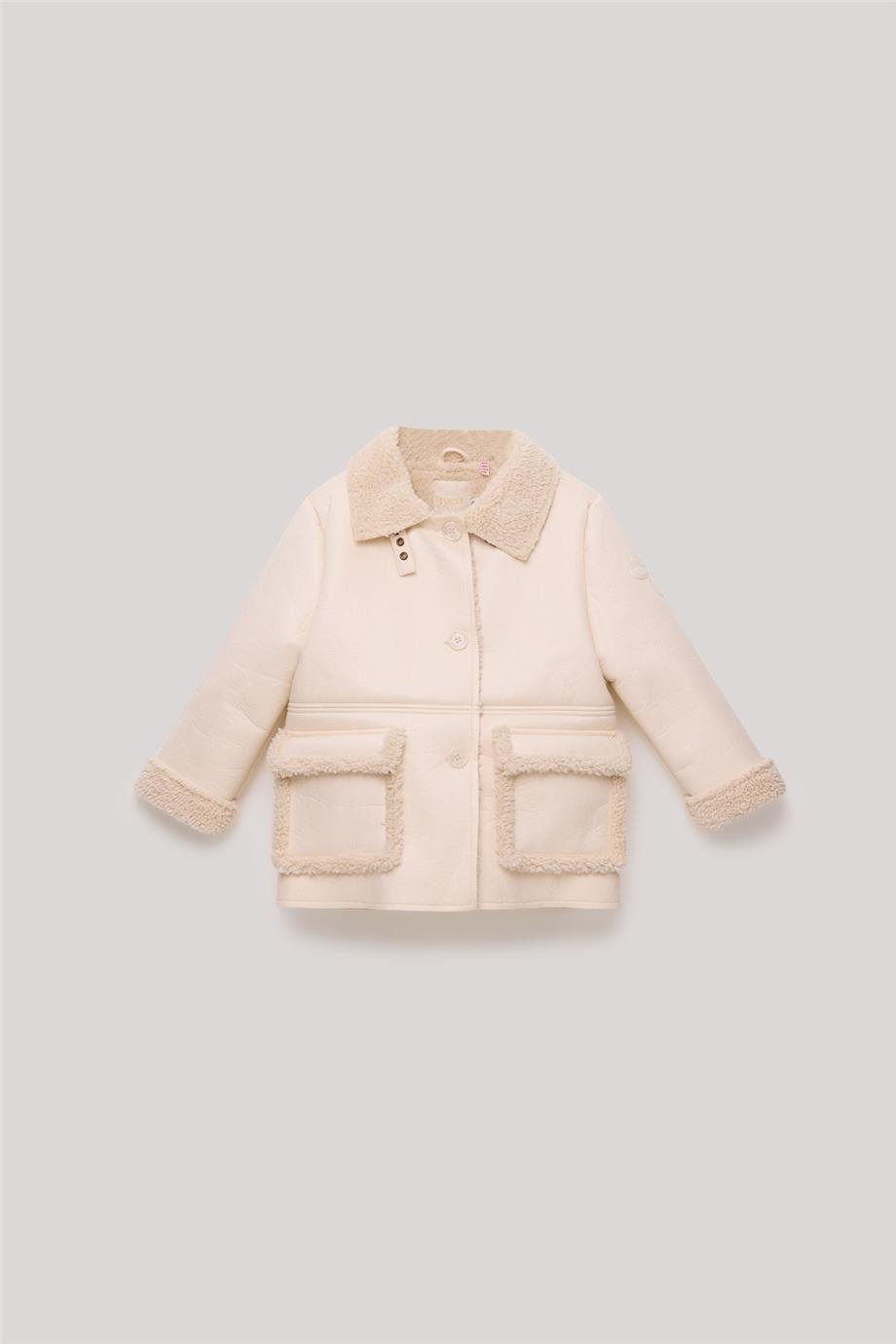 Tyess Kız Çocuk Ekru Mont