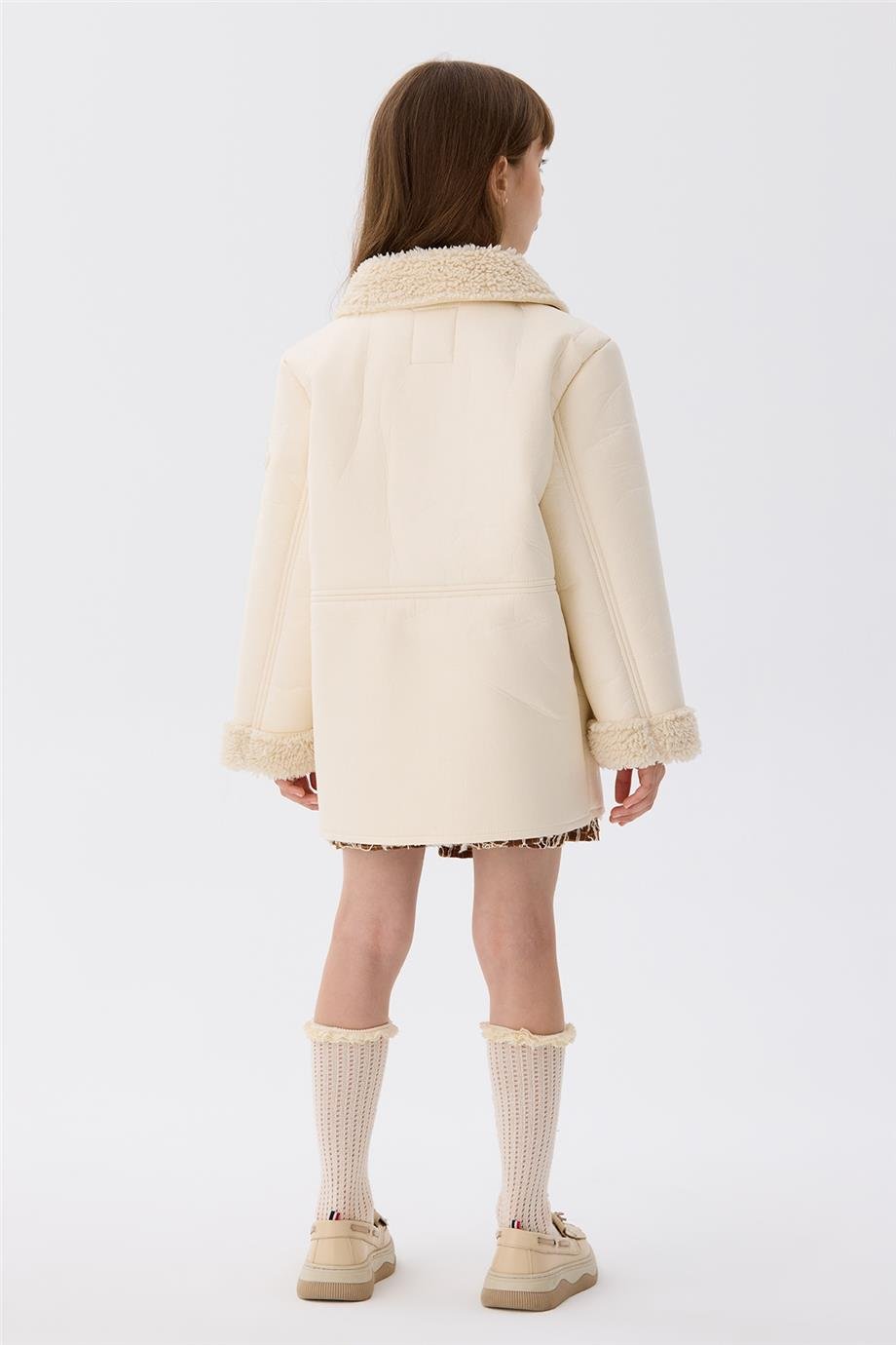 Tyess Kız Çocuk Ekru Mont