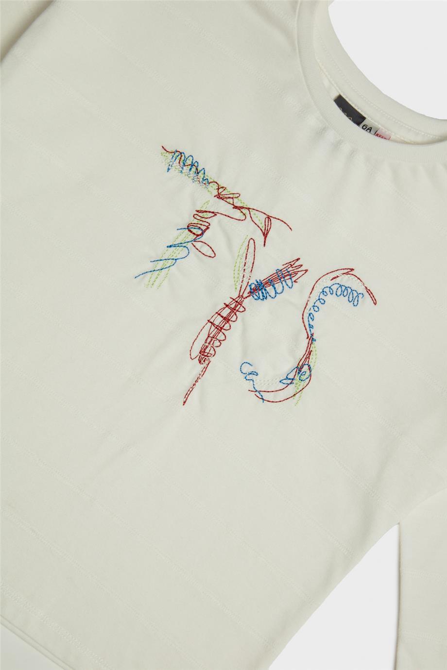Tyess Kız Çocuk Ekru T-Shirt
