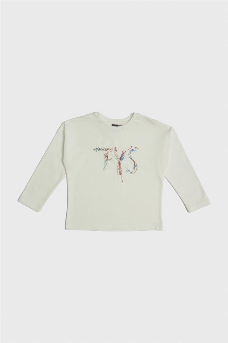 Tyess Kız Çocuk Ekru T-Shirt