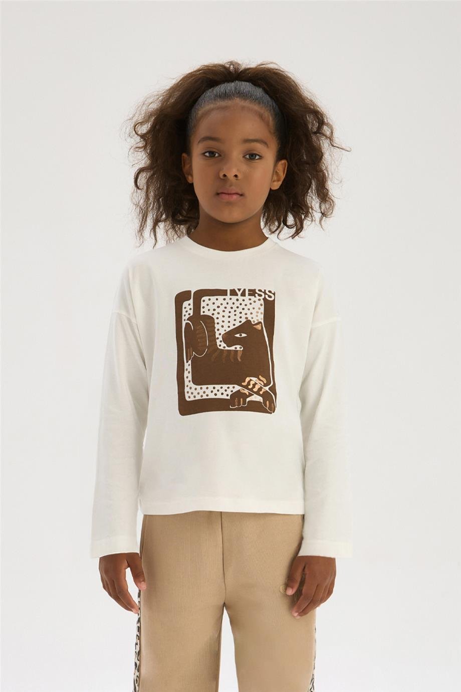 Tyess Kız Çocuk Ekru TişörtTyess Kız Çocuk Ekru Tişört