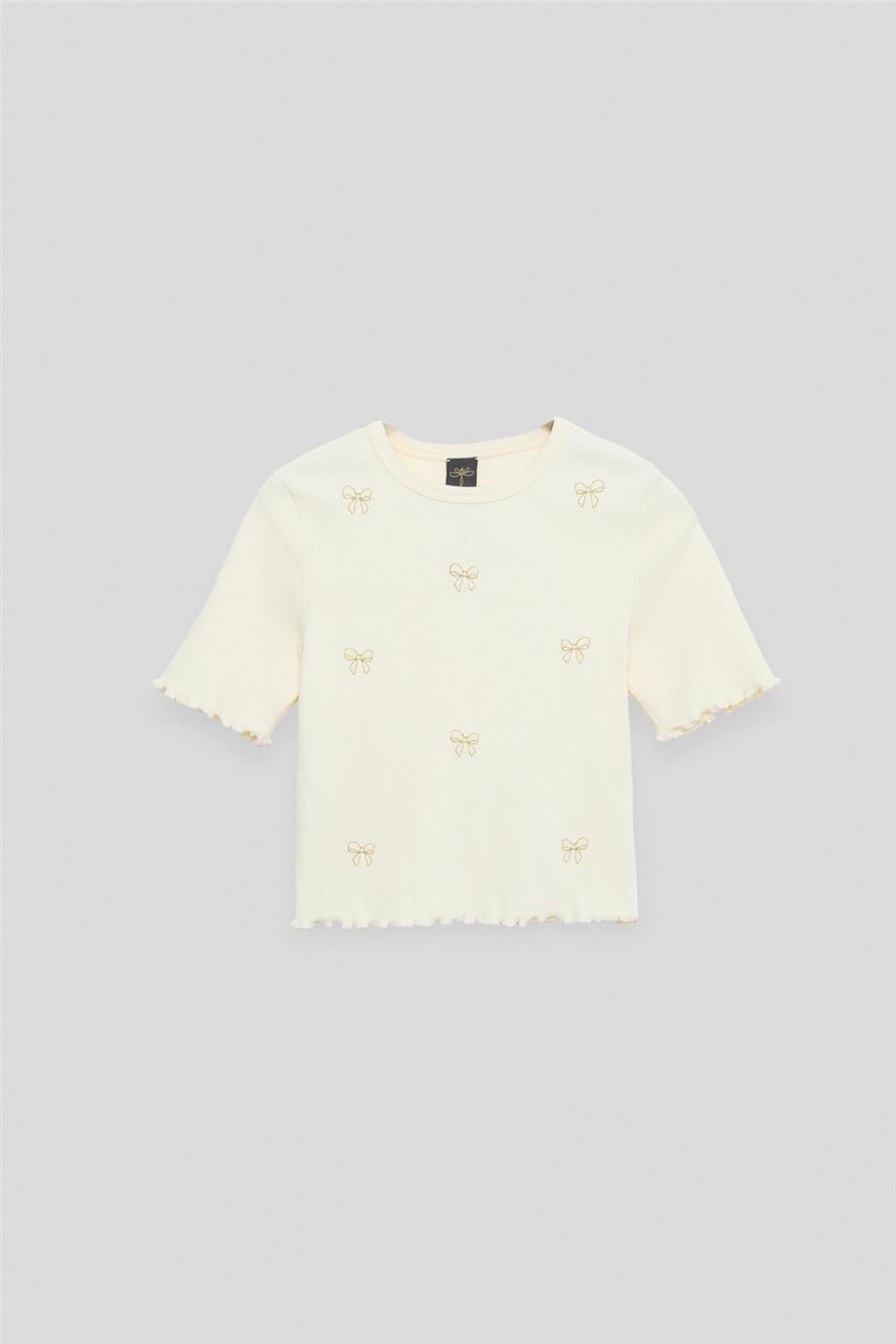 Tyess Kız Çocuk Ekru TshirtTyess Kız Çocuk Ekru Tshirt