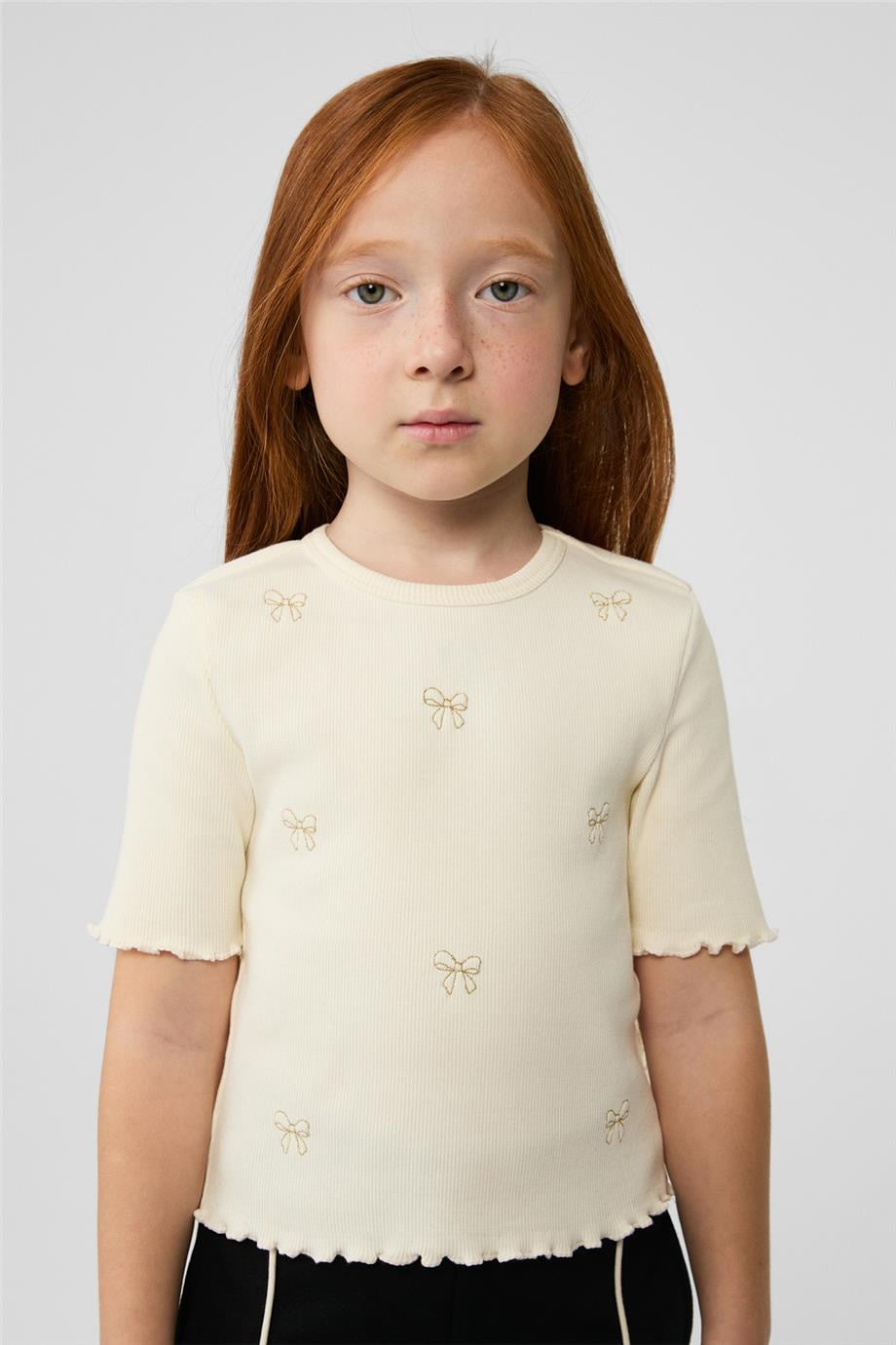 Tyess Kız Çocuk Ekru TshirtTyess Kız Çocuk Ekru Tshirt