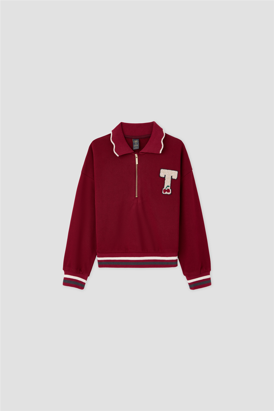 Tyess Kız Çocuk Gömlek Yaka Oversize SweatshirtTyess Kız Çocuk Gömlek Yaka Oversize Sweatshirt