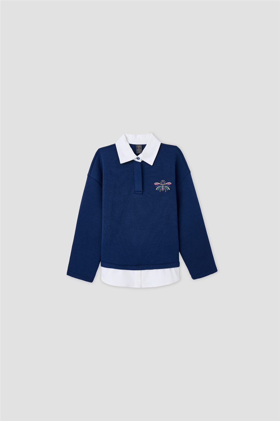 Tyess Kız Çocuk Gömlek Yaka Oversize SweatshirtTyess Kız Çocuk Gömlek Yaka Oversize Sweatshirt