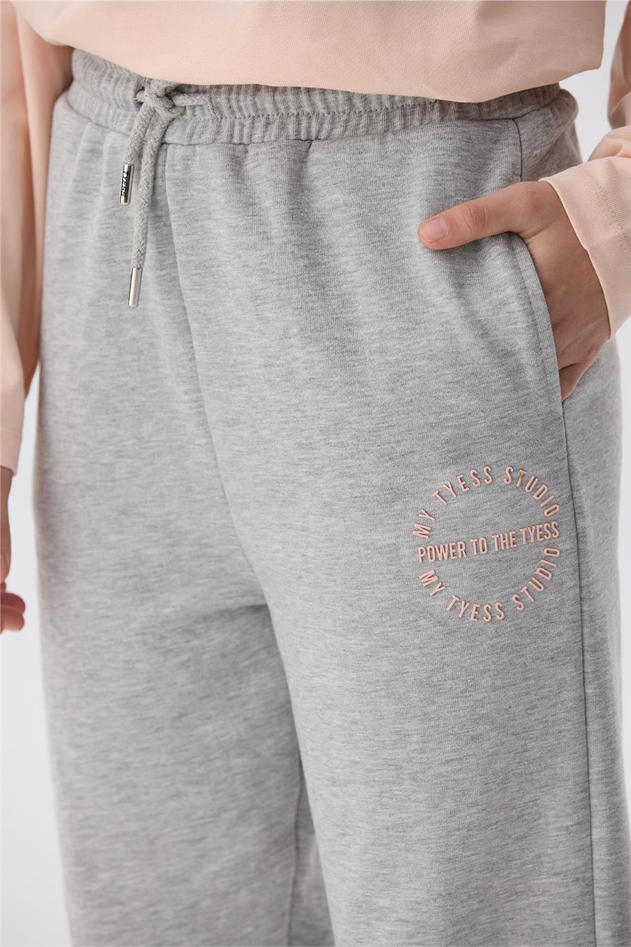 Tyess Kız Çocuk Gri Eşofman Altı