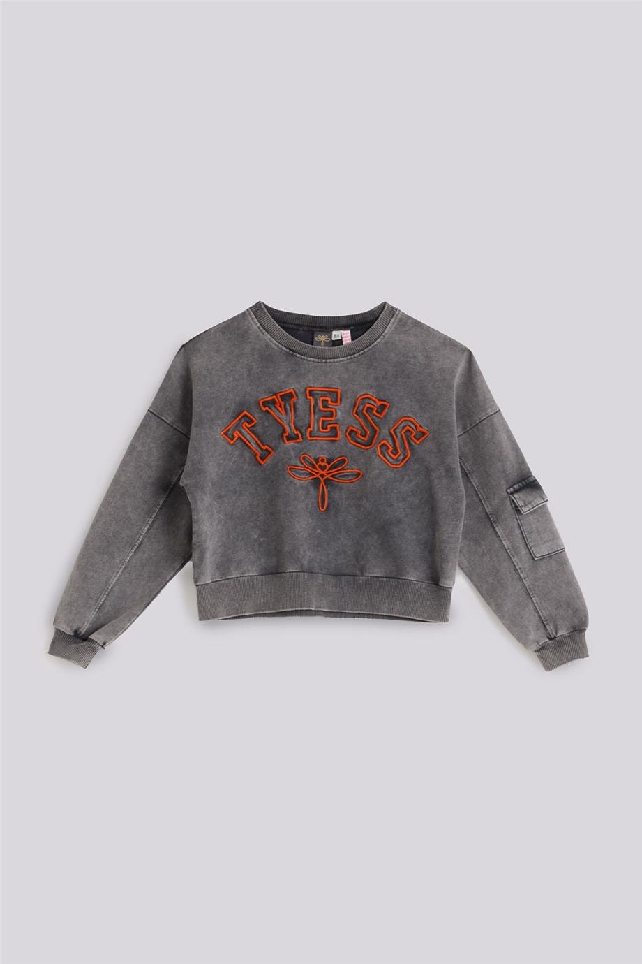 Tyess Kız Çocuk Gri Melanj SweatshirtTyess Kız Çocuk Gri Melanj Sweatshirt