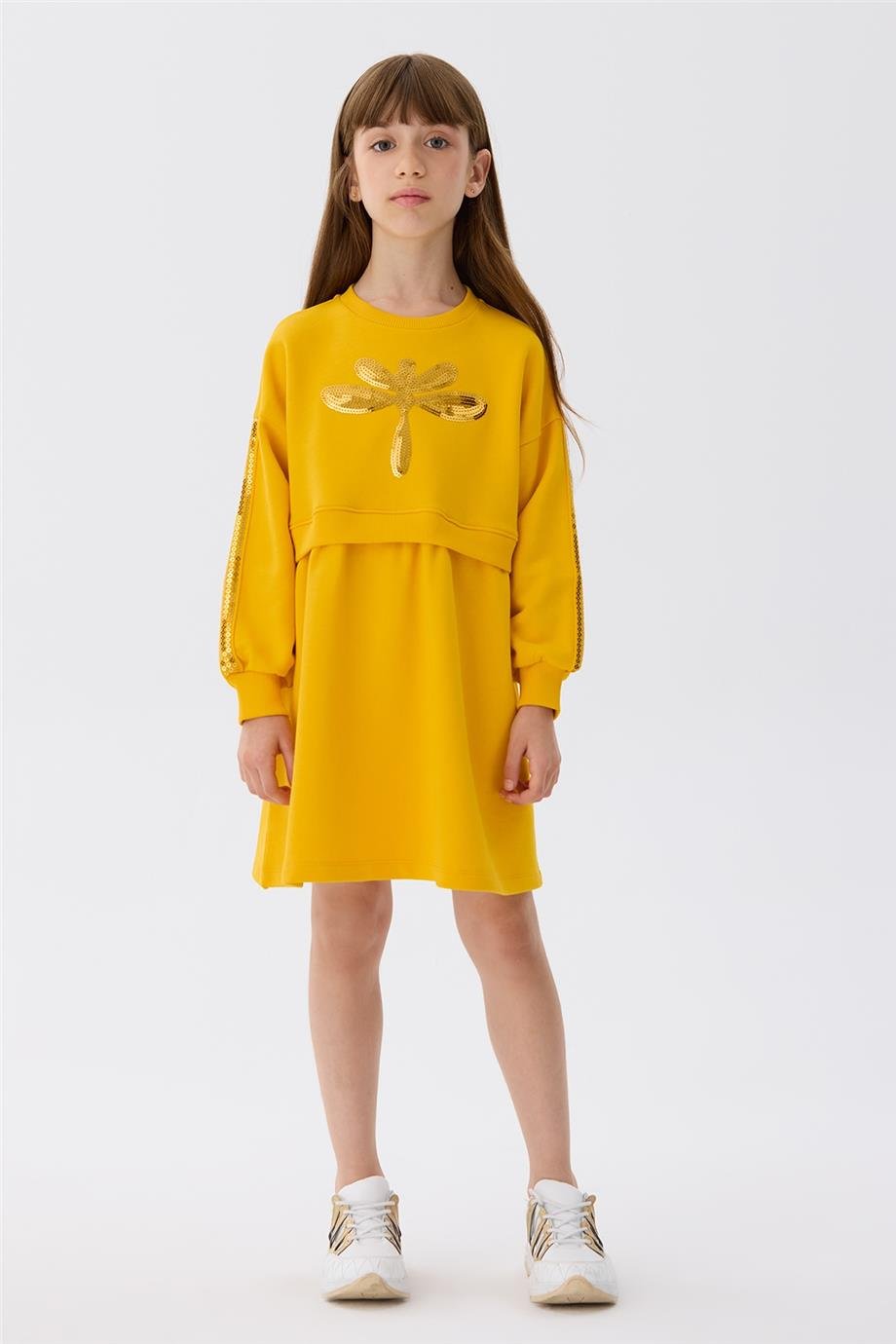 Tyess Kız Çocuk Hardal Elbise