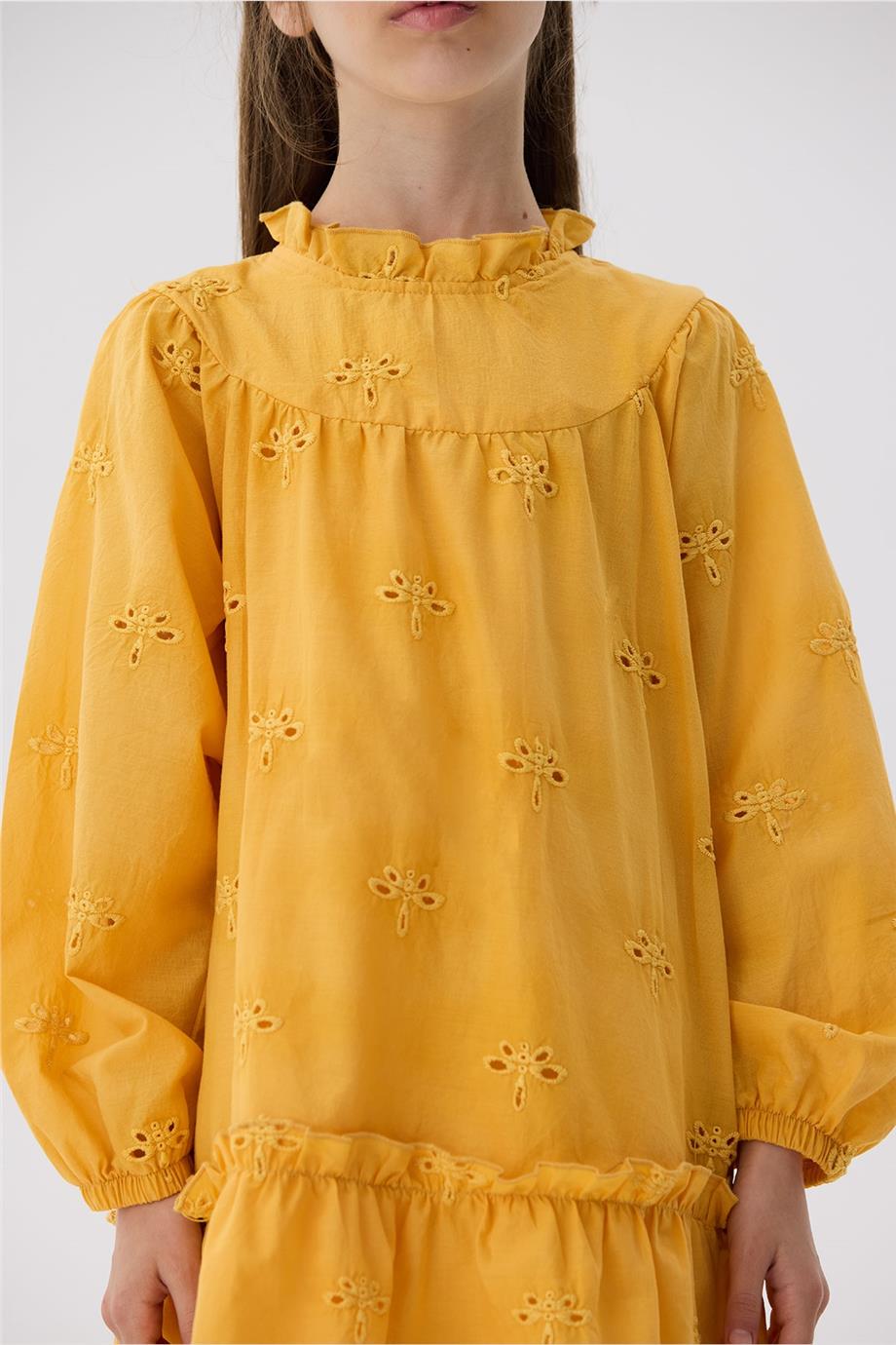 Tyess Kız Çocuk Hardal Elbise