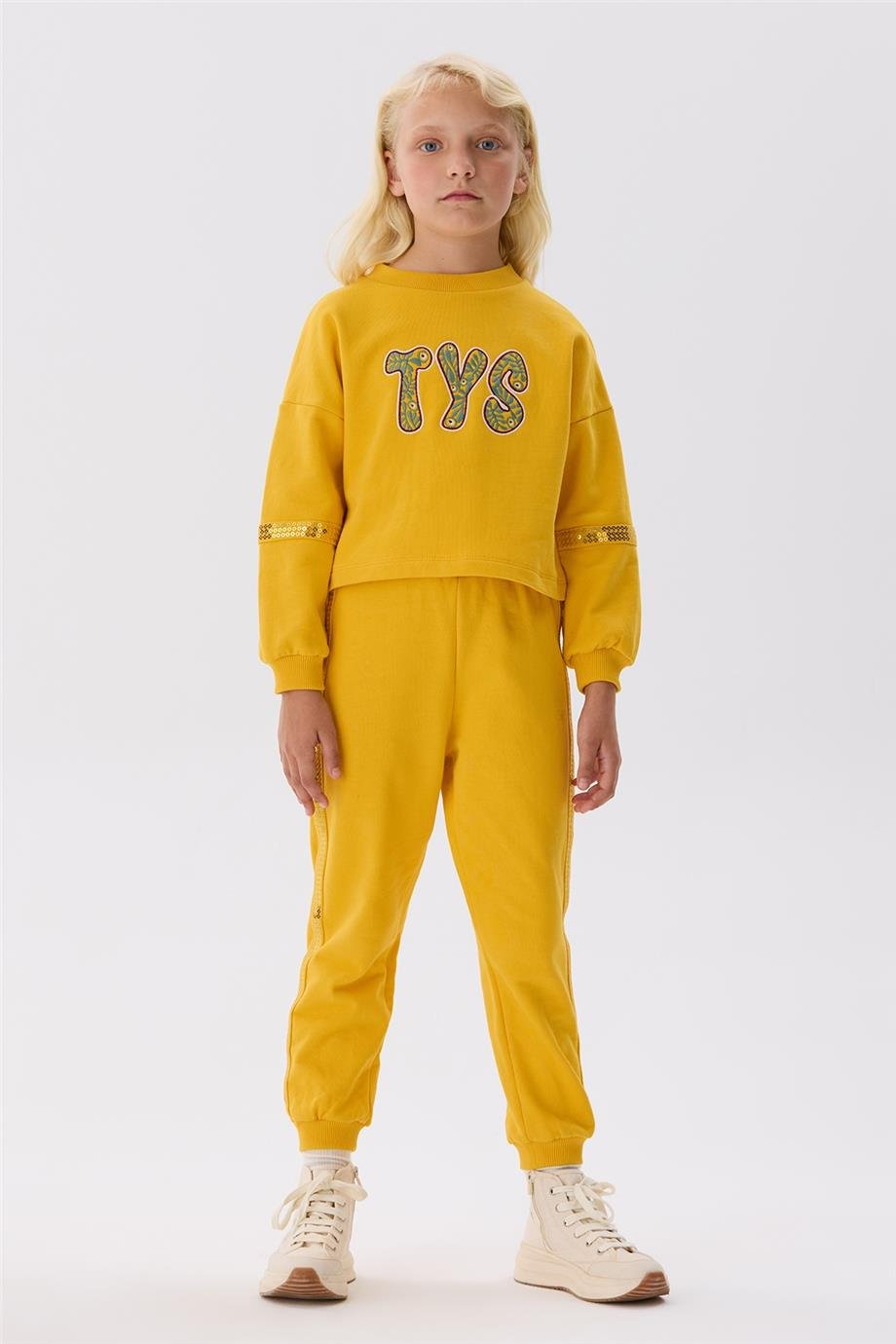 Tyess Kız Çocuk Hardal Sweatshirt