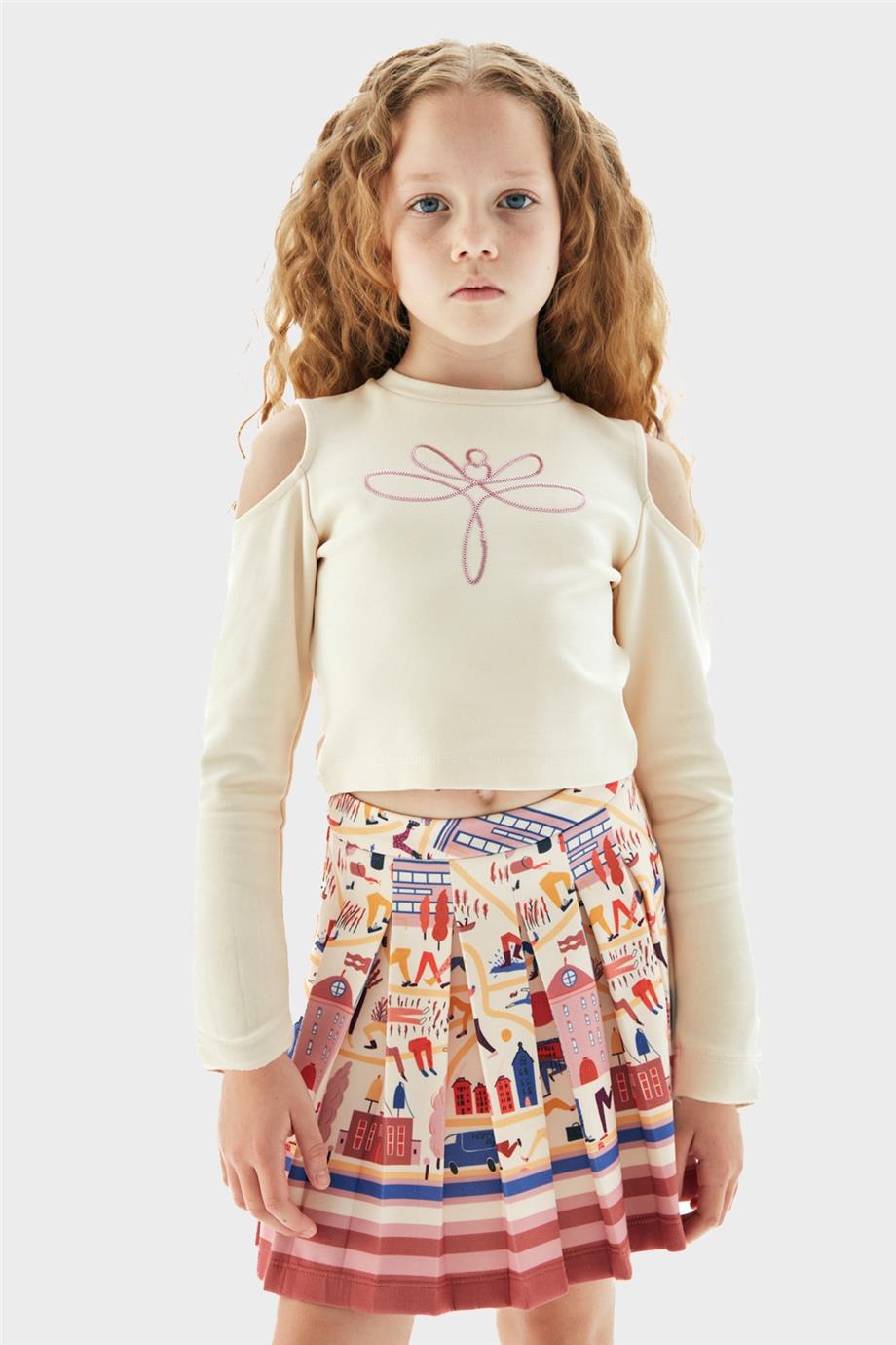Tyess Kız Çocuk Krem Bluz