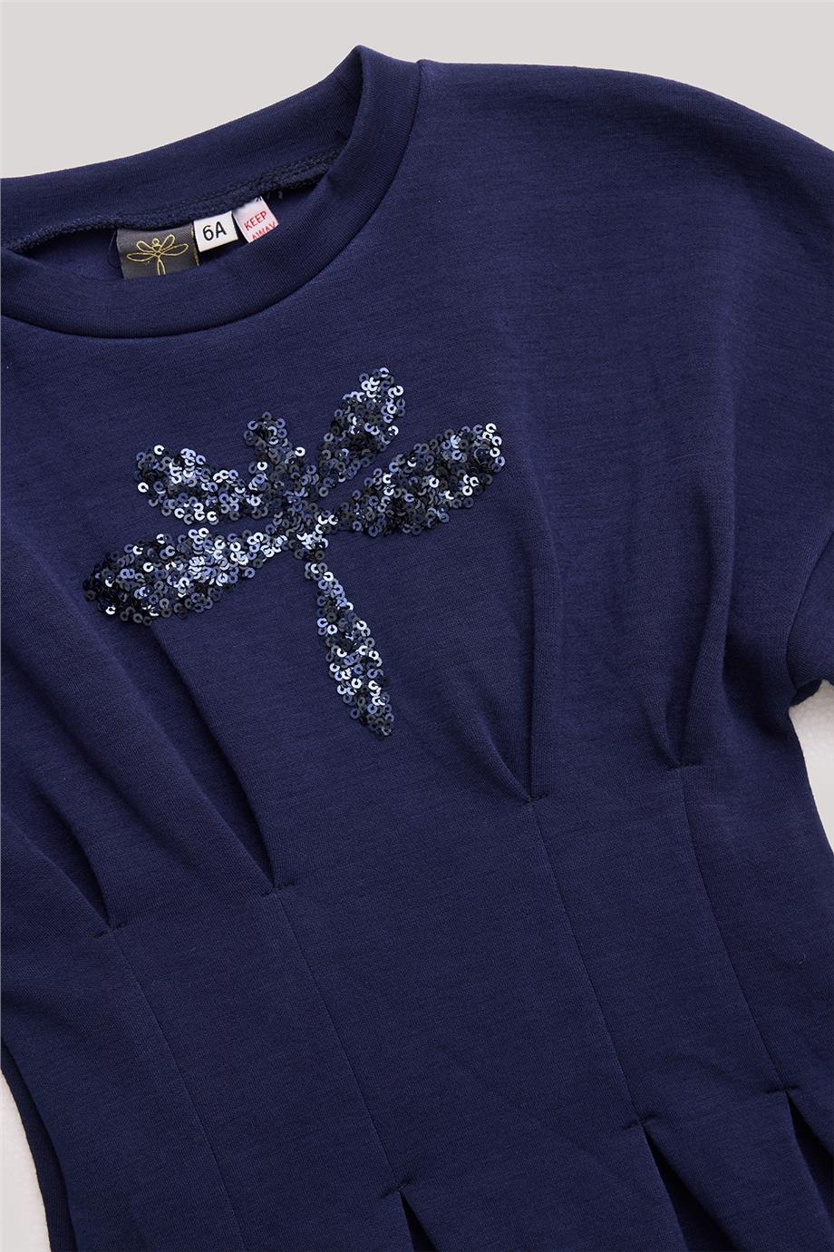 Tyess Kız Çocuk Lacivert Elbise