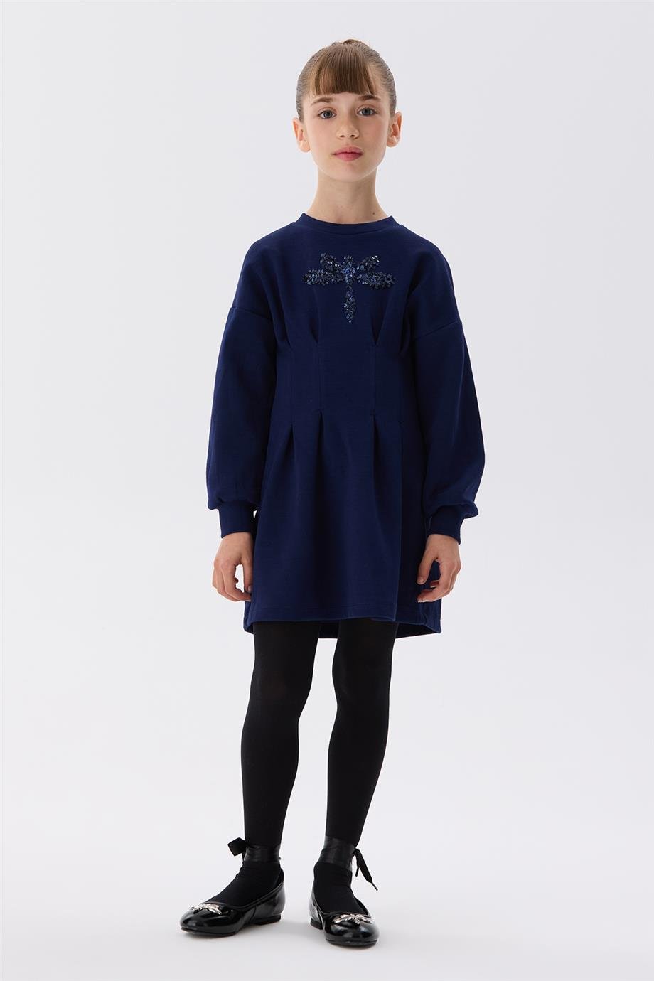 Tyess Kız Çocuk Lacivert Elbise