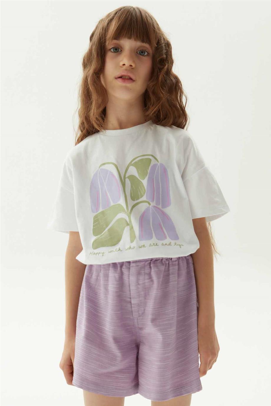 Tyess Kız Çocuk Lila Şort