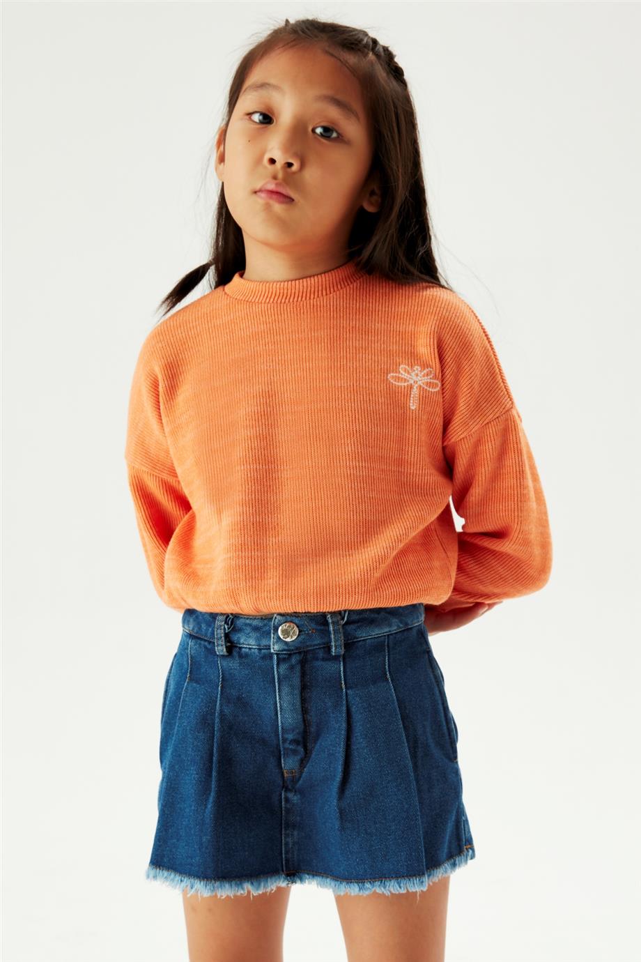 Tyess Kız Çocuk Oranj Sweatshirt