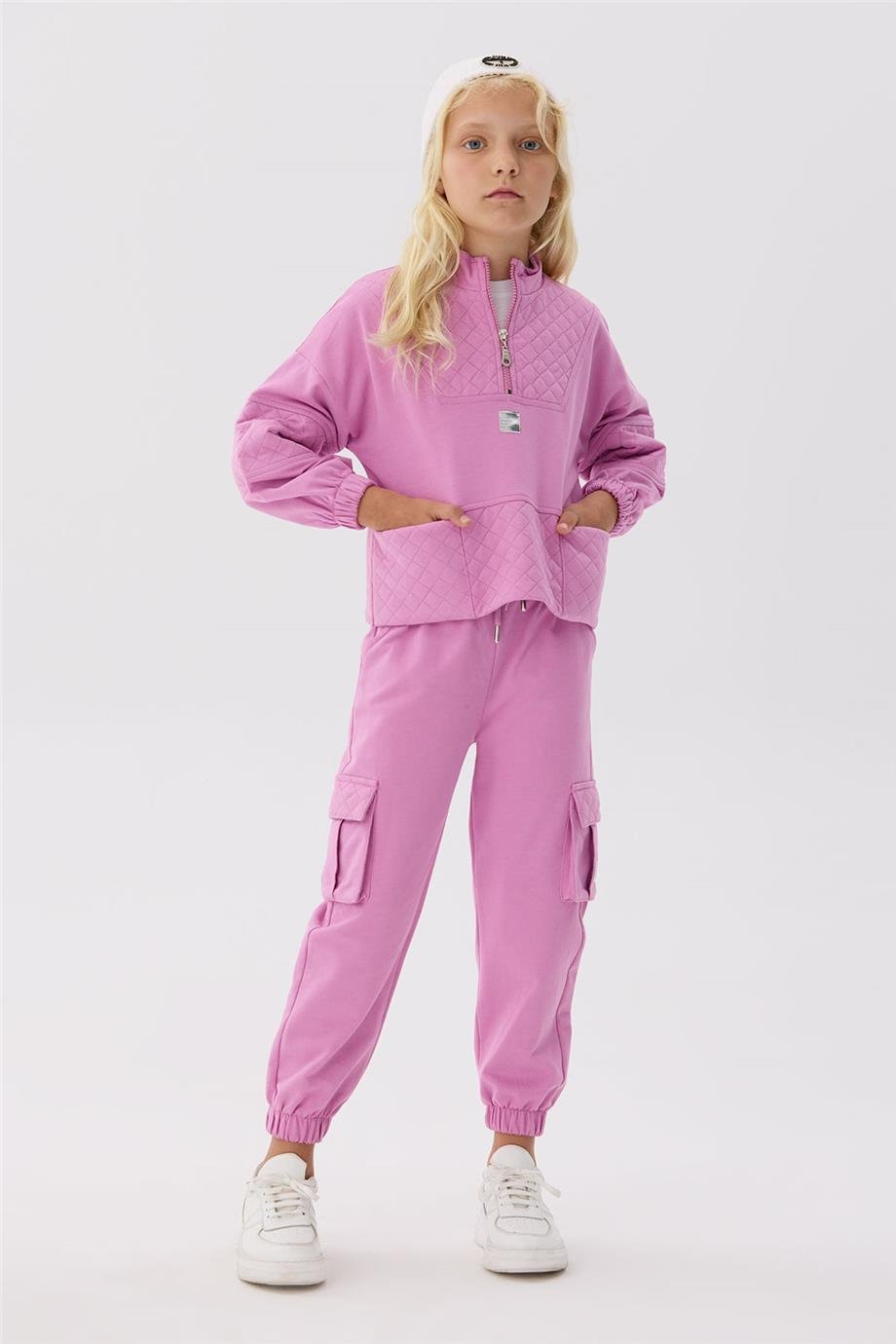 Tyess Kız Çocuk Pembe Eşofman Üstü