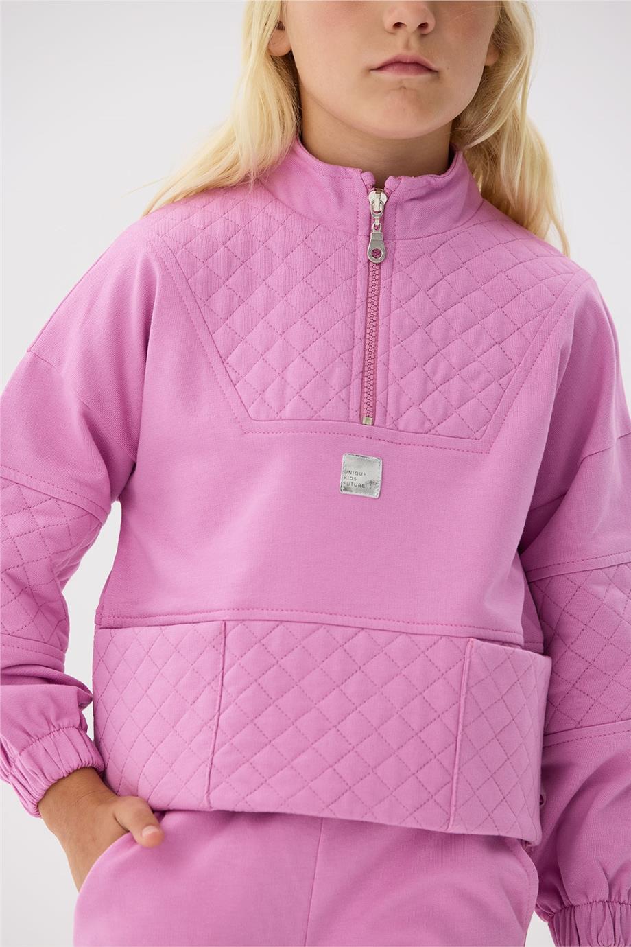 Tyess Kız Çocuk Pembe Eşofman Üstü