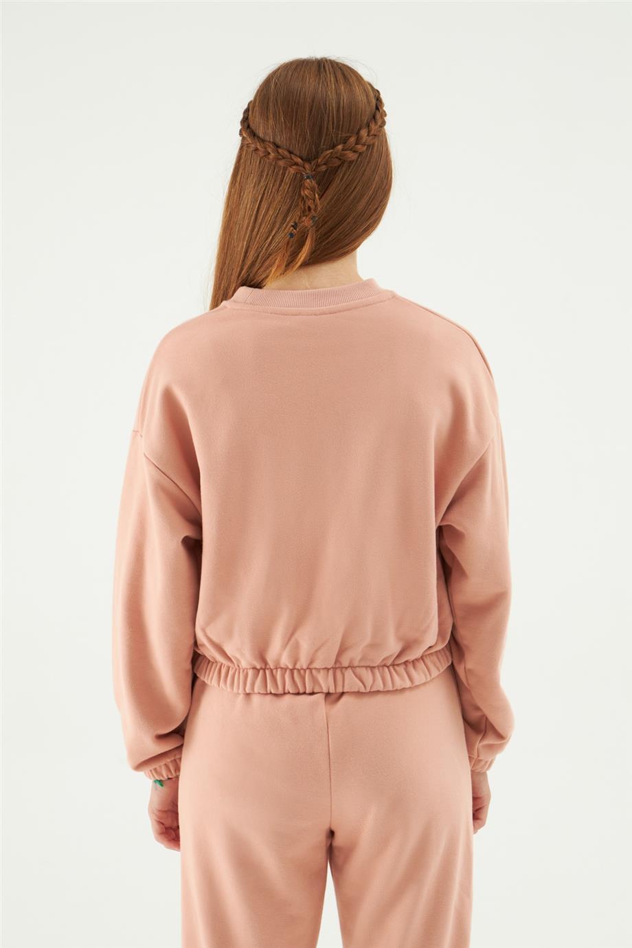 Tyess Kız Çocuk Pudra Sweatshirt