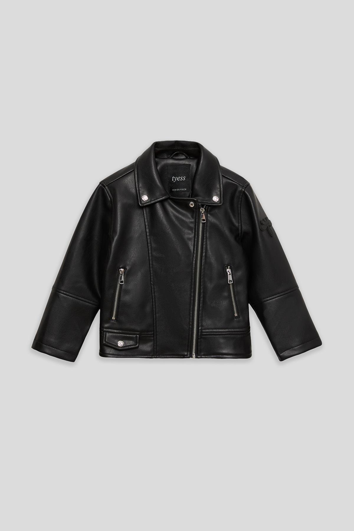 Tyess Girl Black Leather JacketTyess Girl Black Leather Jacket