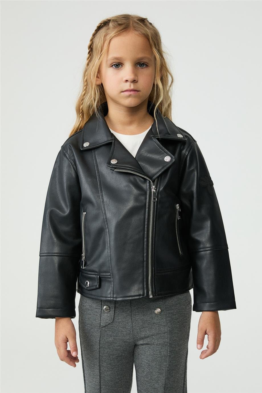 Tyess Girl Black Leather JacketTyess Girl Black Leather Jacket