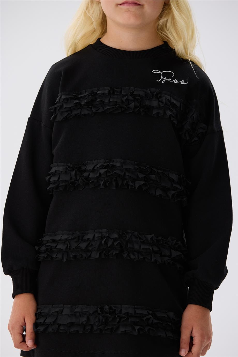 Tyess Kız Çocuk Siyah Elbise