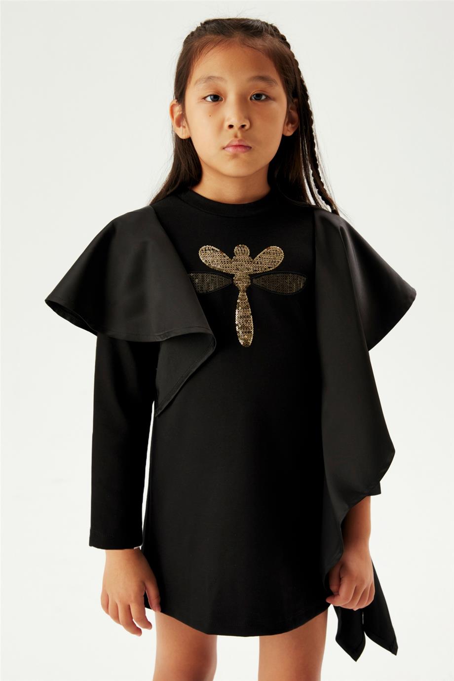 Tyess Kız Çocuk Siyah Elbise