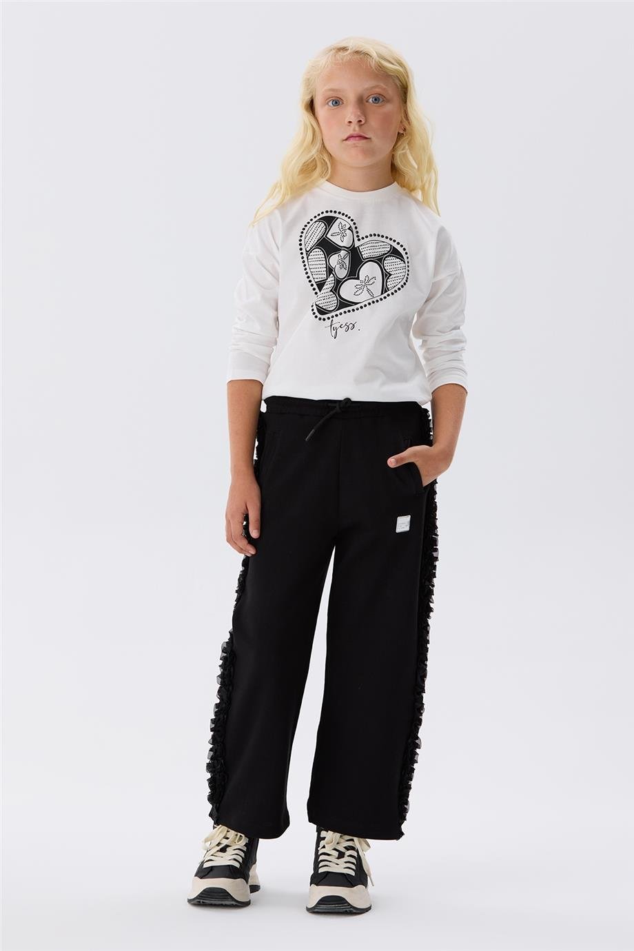 Tyess Kız Çocuk Siyah Eşofman Altı