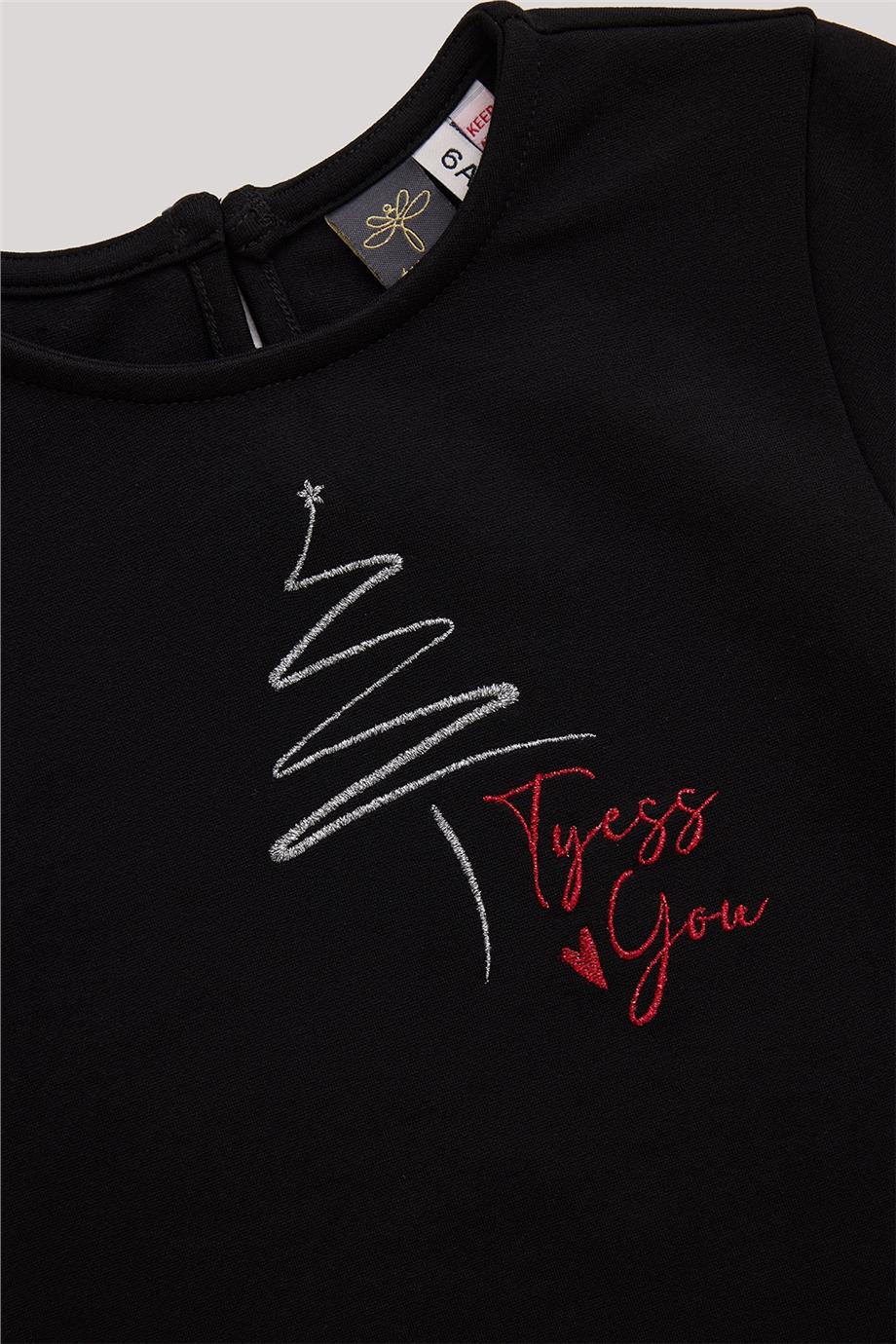 Tyess Kız Çocuk Siyah Kazak