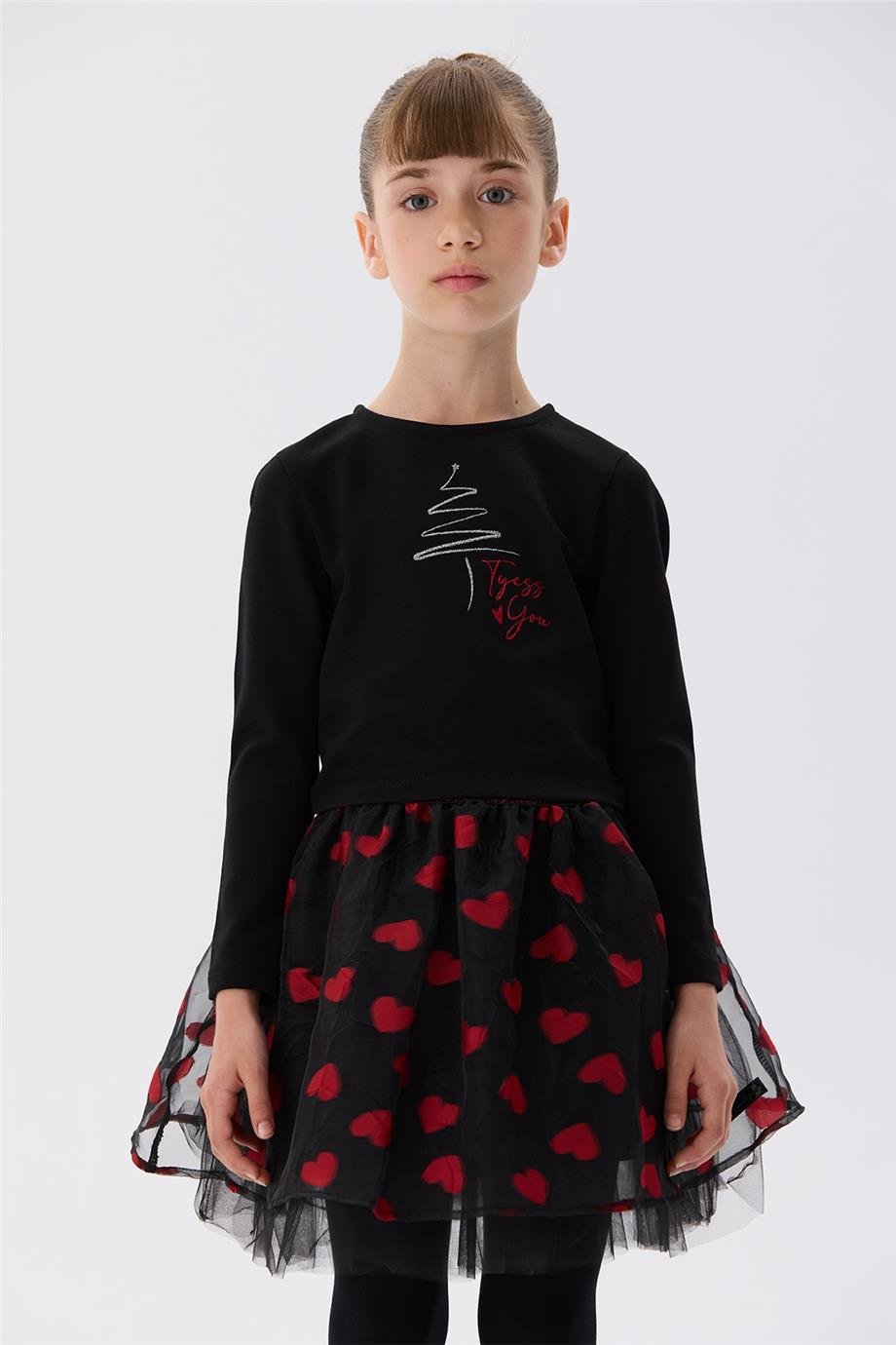 Tyess Kız Çocuk Siyah Kazak