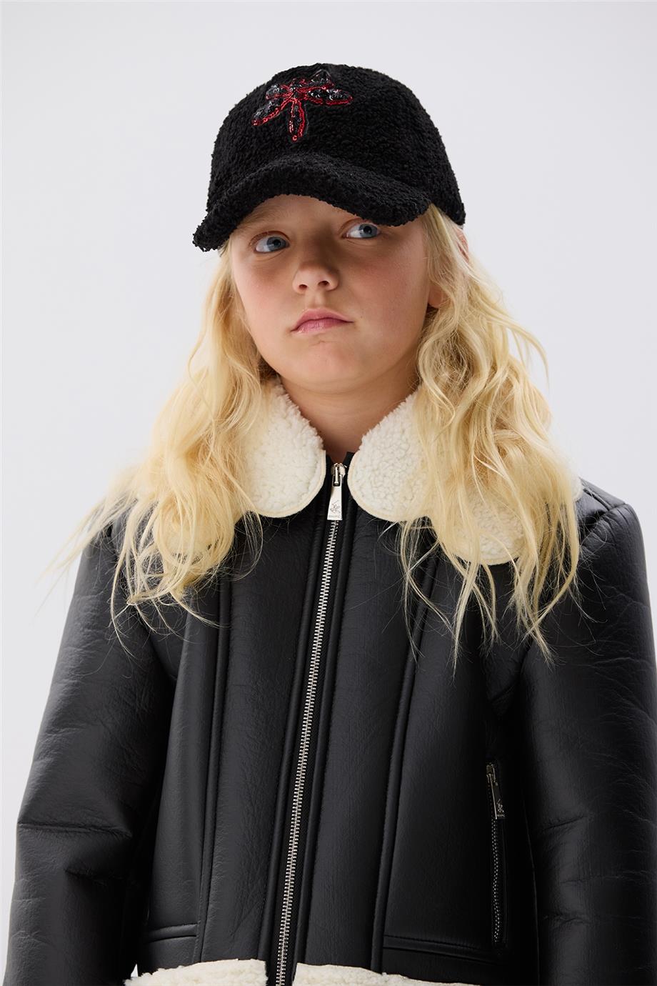 Tyess Kız Çocuk Siyah Şapka